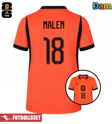 Nederländerna Donyell Malen #18 Hemmatröja Dam VM 2026 Kortärmad